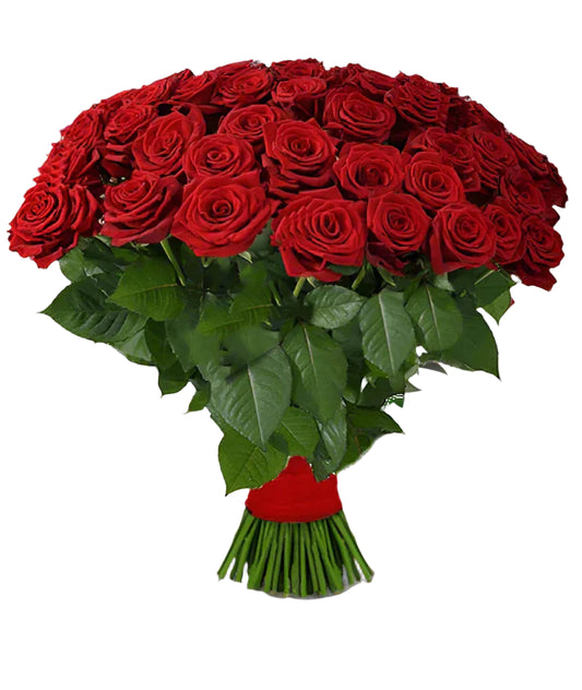 A lush bouquet of vibrant red roses, elegantly tied with a ribbon. Perfect for expressing love, appreciation, or celebration. Send this beautiful arrangement to Athens, Greece, and brighten someone’s day!”