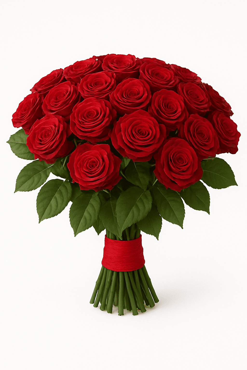 A lush bouquet of vibrant red roses, elegantly tied with a ribbon. Perfect for expressing love, appreciation, or celebration. Send this beautiful arrangement to Athens, Greece, and brighten someone’s day!”