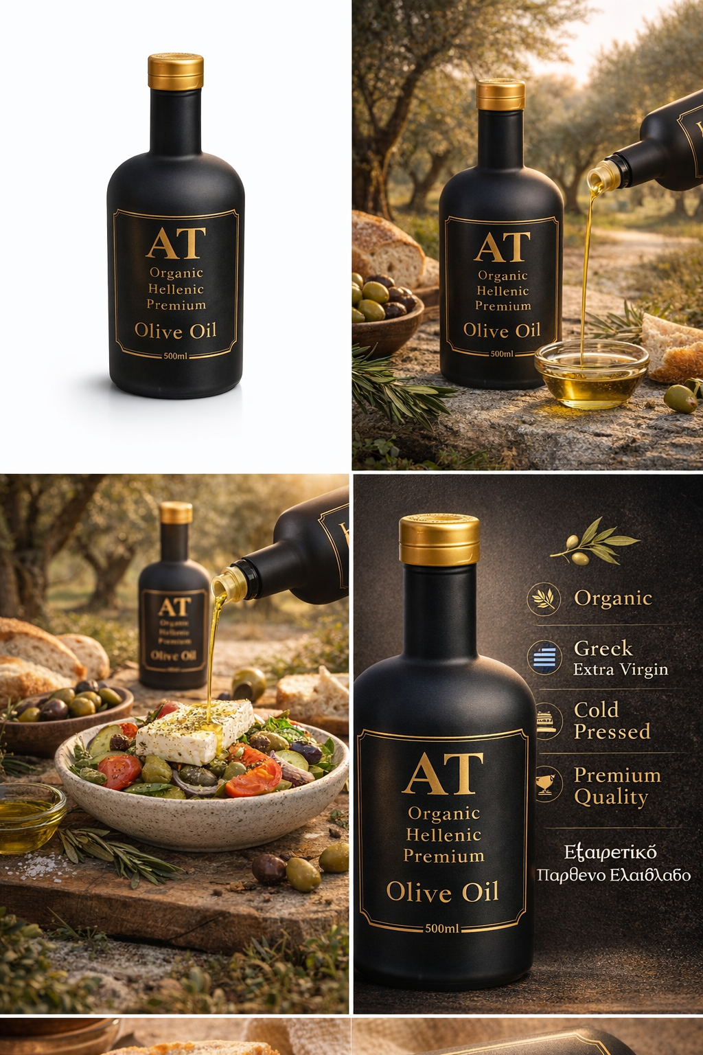 AT Organic Hellenic Premium Olive Oil 500ml, limited edition!