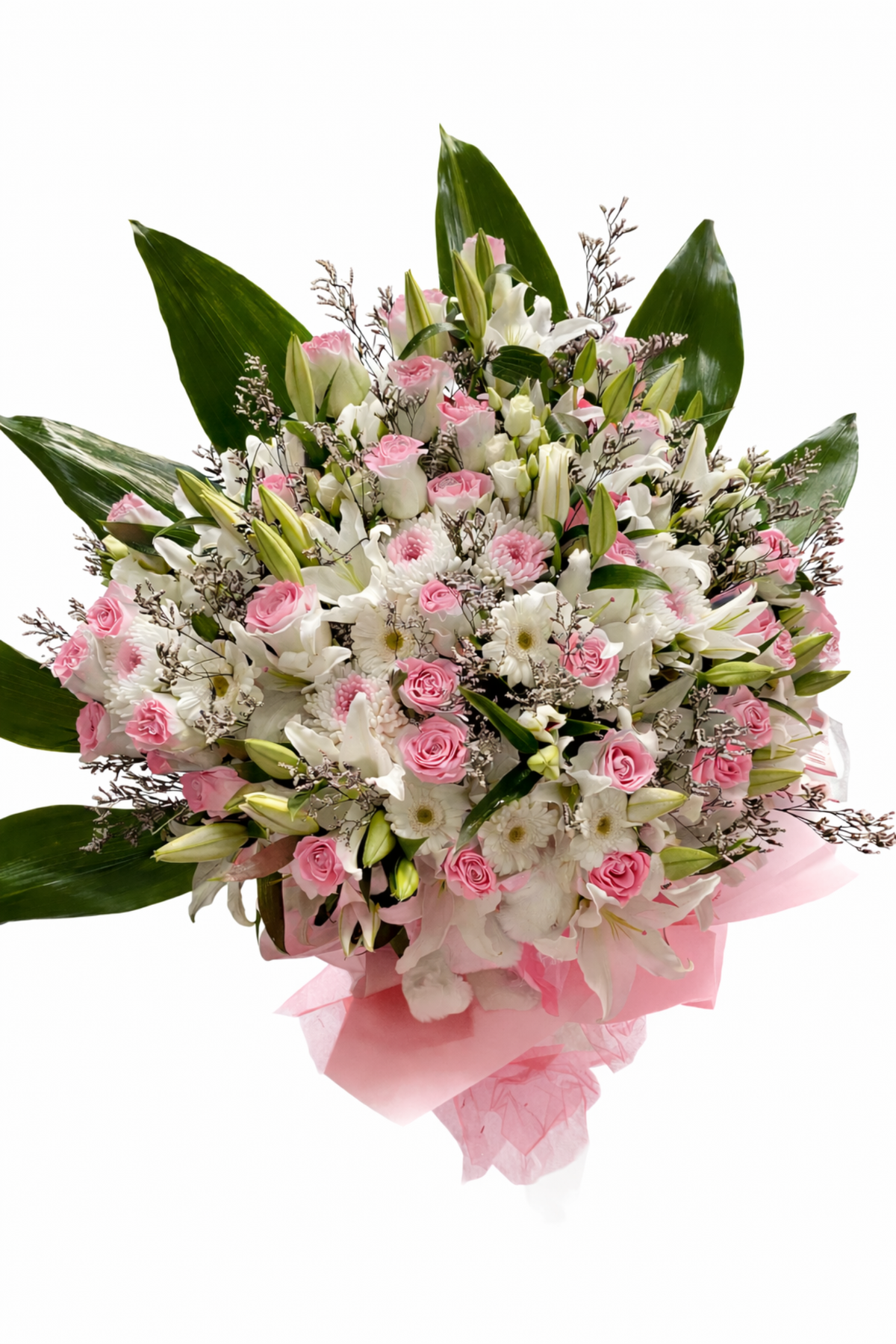 Elegant Pink & White Flower Bouquet PInk