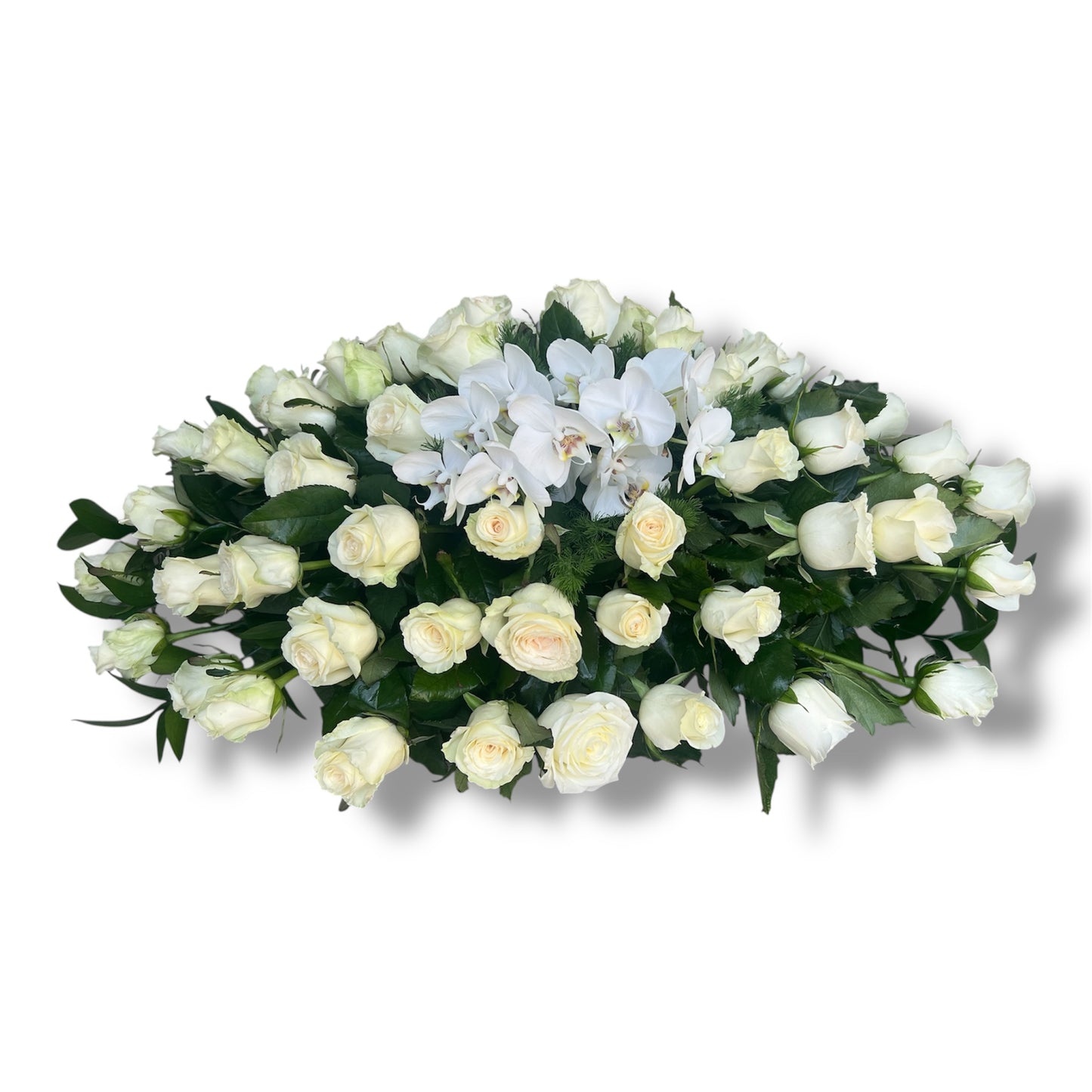 Bouquet of white flowers on a white background available for Athens flower delivery with same day delivery