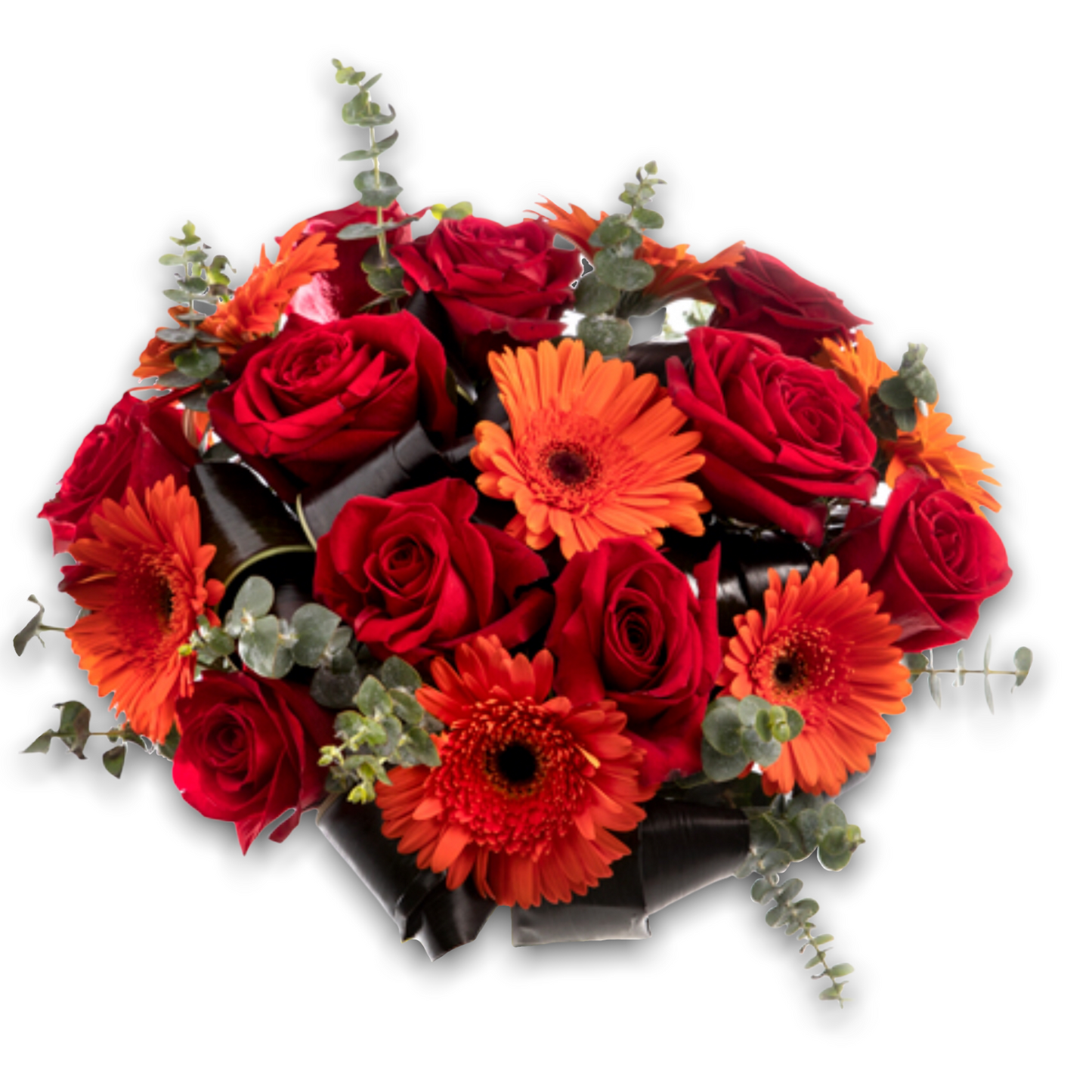Zerberas & Red Rose Bouquet for Romantic Delivery in Athens.