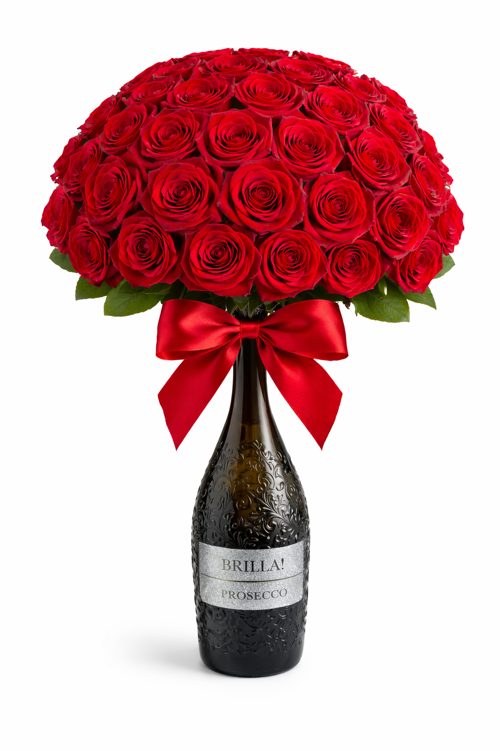 Luxury Red Roses with Prosecco