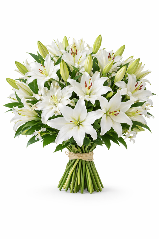 Luxury White Oriental Lilies - Πολυτελή Λευκά Ανατολίτικα Κρίνα