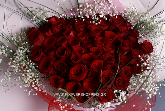 51 Romantic Red Roses Bouquet – Buy flowers online Athens