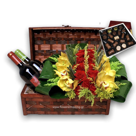 Wine basket +free chocolates