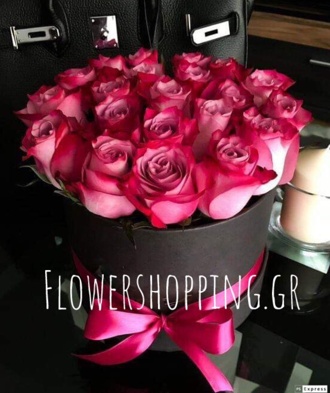 Box of Fuchsia Roses