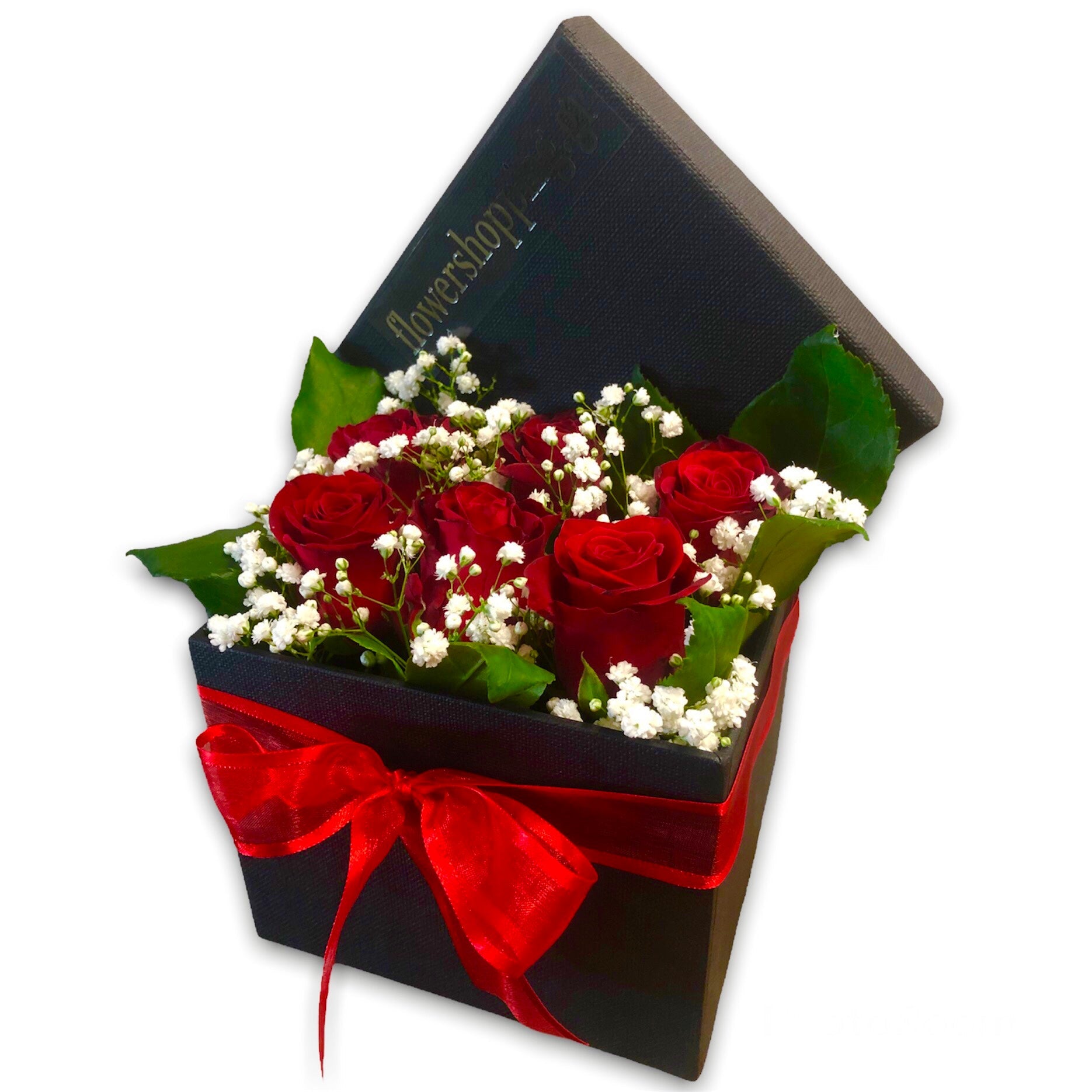 Elegant Red Roses in a Box – Valentine’s Day Flower Delivery Athens