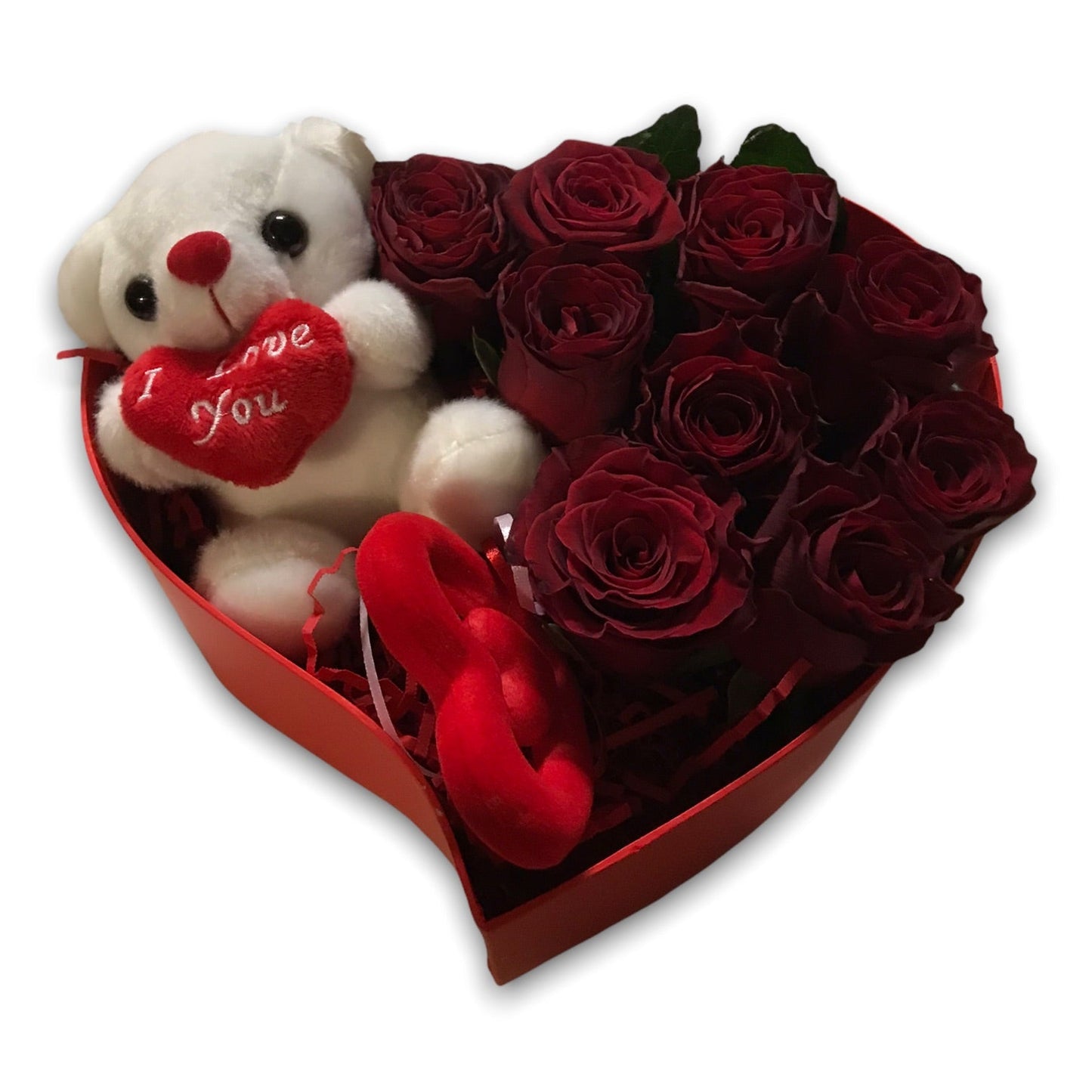 Heart of Love – Red Roses & Teddy Bear -  Flower Delivery Athens
