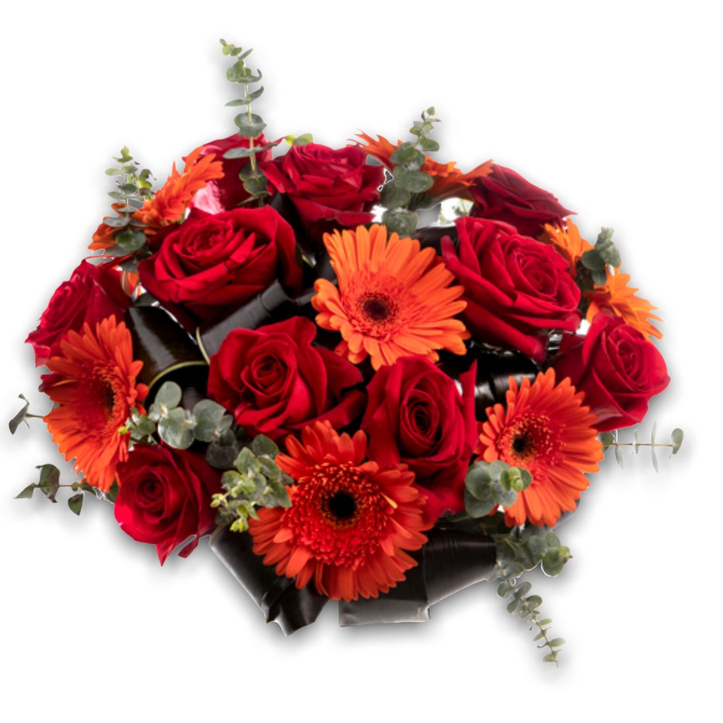 Zerberas & Red Rose Bouquet for Romantic Delivery in Athens. 